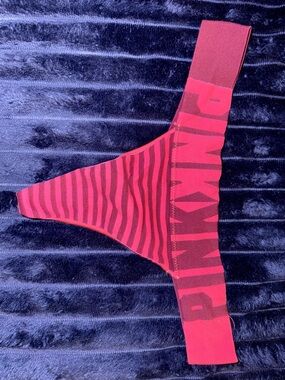 PINK Victoria's Secret Red Striped Men's Thong with Branded Waistband